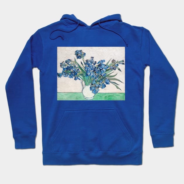 Vase with Irises by Vincent van Gogh Hoodie by MasterpieceCafe